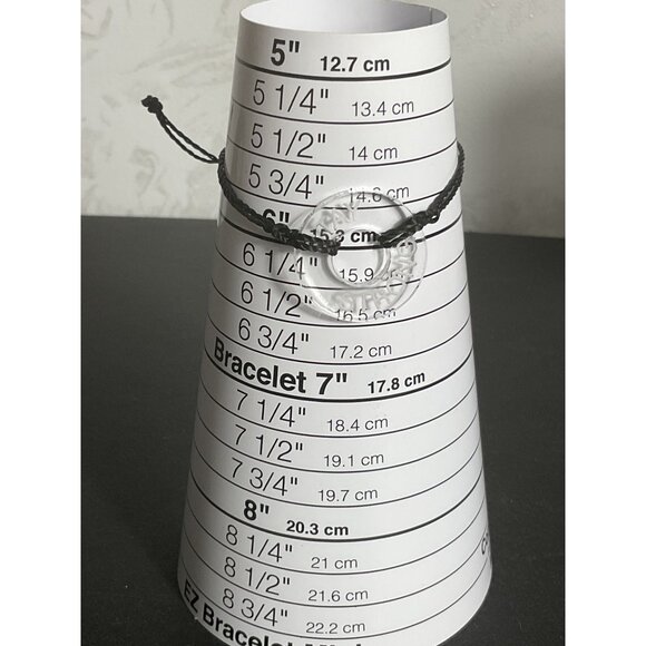 "Stay Strong" Clear Pendant Bracelet Black Cord Adjustable Size - Picture 2 of 3